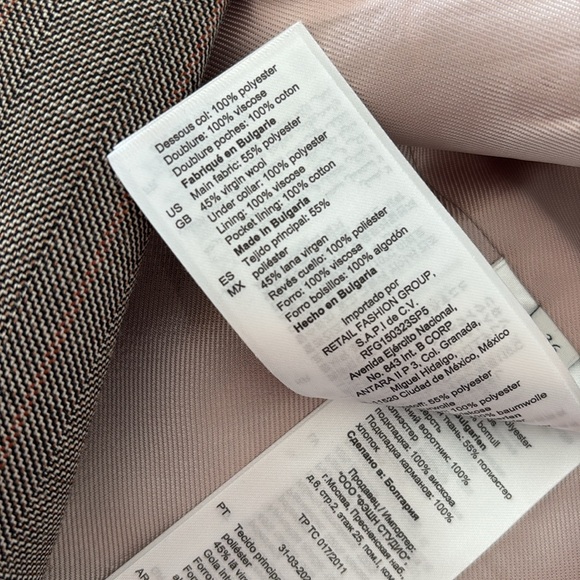 Sandro Micro Houndstooth Blazer Brown - Size 36 - Picture 6 of 7